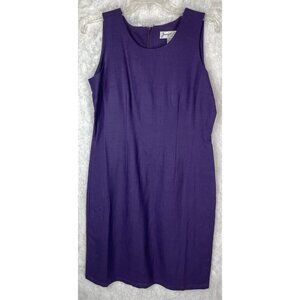 NWT Jennifer Eden Size 8 Purple Sleeveless Shift Dress Zipper Back Vintage